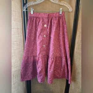 Women's Vintage Homemade Pink Tiered Prarie Skirt